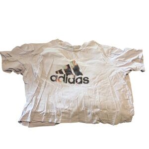 Adidas Short Sleeve Lavender Crop Logo Tee 2X